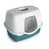 STEFANPLAST Tres Chic Arenero para gatos con cubierta y filtro de carbón activo, blanco/verde, 56x39x39 cm