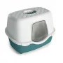 STEFANPLAST Tres Chic Arenero para gatos con cubierta y filtro de carbón activo, blanco/verde, 56x39x39 cm