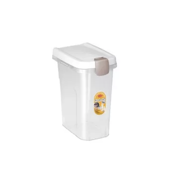 STEFANPLAST Recipiente de almacenamiento de comida para mascotas 15L 6kg transparente/blanco 33x22x41cm