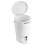 TATAY Cubo de basura con pedal para baño 5L Diabolo blanco
