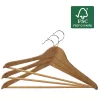 ORDINETT Perchas de madera, set de 6, madera de haya, 44,5 cm, acabado natural, ganchos giratorios