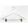 ORDINETT Perchas de madera con pinzas, pack de 2, blancas, 44,5 cm