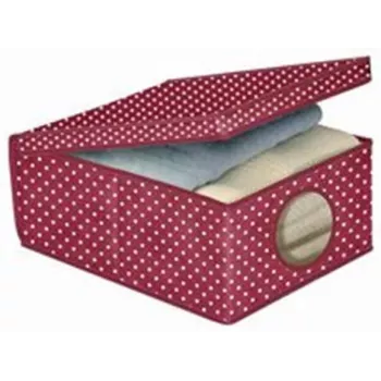 ORDINETT Caja de almacenamiento de tela 48x36x19 cm burdeos