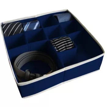 ORDINETT Caja con compartimentos L 30,5x30,5x10 cm azul