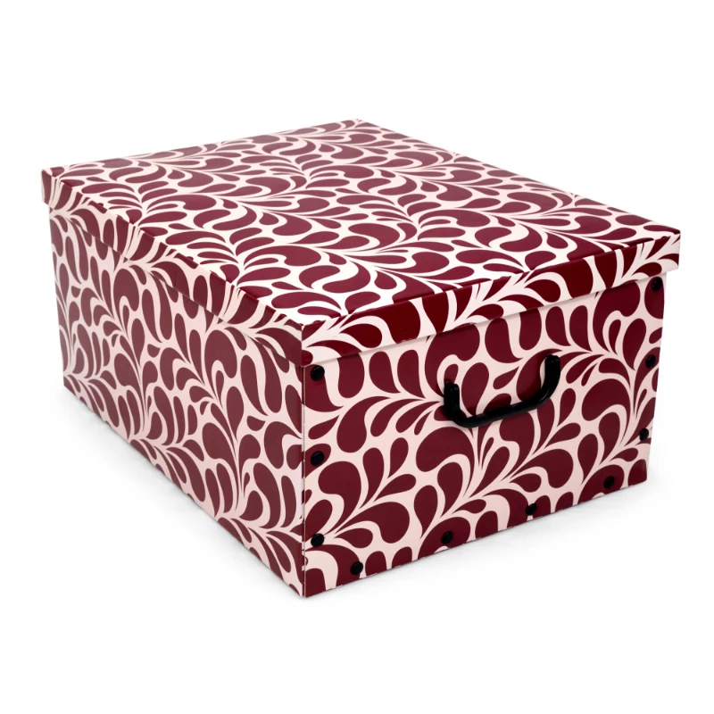 ORDINETT Caja de cartón 49x39x25cm Big Box Goccia surtido, azul/gris claro/burdeos