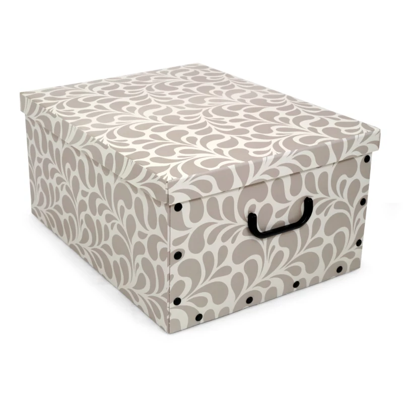 ORDINETT Caja de cartón 49x39x25cm Big Box Goccia surtido, azul/gris claro/burdeos