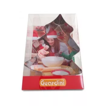 GUARDINI Molde para tarta de árbol de Navidad 20 x 13,7 cm acero al carbono antiadherente gris antracita