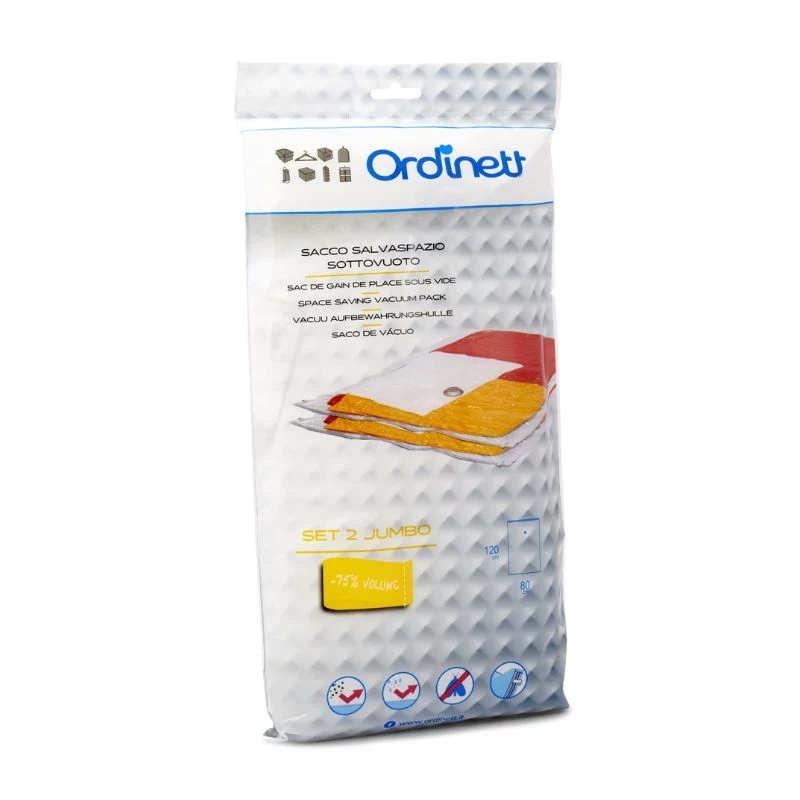 ORDINETT Bolsas de almacenamiento al vacío pack de 2, 80 x 120 cm, transparente, extra grande