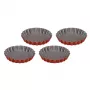 GUARDINI Set de moldes para tartaletas 4 uds. Rossana Ø12x1,9cm acero antiadherente antracita