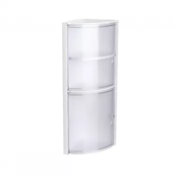 Armario de baño esquinero TATAY blanco brillo 1 puerta 3 baldas