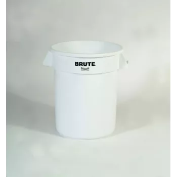 Contenedor redondo Rubbermaid BRUTE 75,7L blanco con canales de ventilación, sin tapa FG262000WHT