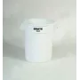 Contenedor redondo Rubbermaid BRUTE 75,7L blanco con canales de ventilación, sin tapa FG262000WHT