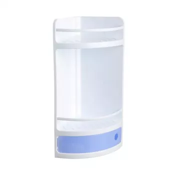 Estante esquinero con cajón TATAY en azul cristal | almacenaje de baño de pared