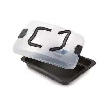 GUARDINI Bake Away fuente rectangular para horno con tapa de transporte 32 x 24 x 4,7 cm
