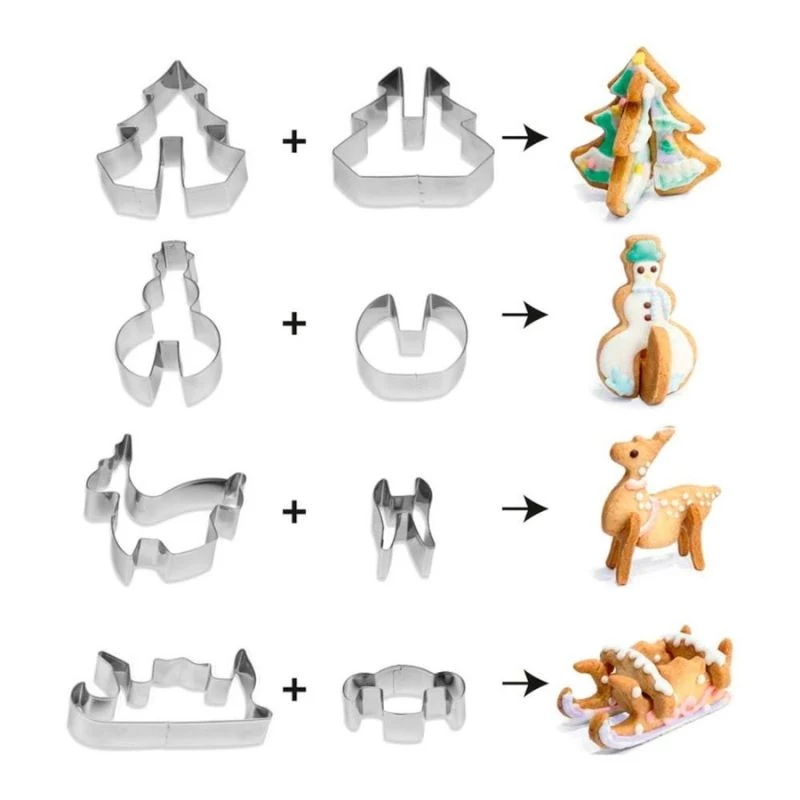GUARDINI set de moldes 3D para horno hombre de jengibre con 4 moldes en una caja 21 x 12,5 x 2 cm