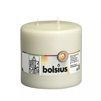 BOLSIUS Vela cilíndrica Mamoth con 3 mechas Ø150x150mm beige