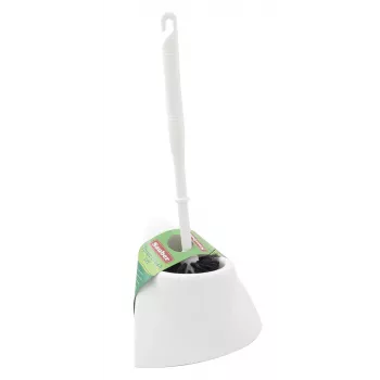 SAUBER Cepillo de inodoro con soporte de esquina - cromo pulido, latón, de pie