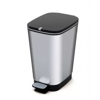 KIS Pedal Bucket Metallic Chic Bin M 25L acero
