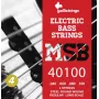 Galli MSB-40100 S Super Bright cuerdas para bajo - juego de 4 cuerdas, acero niquelado, entorchadas redondas, .040-.100, escala larga