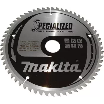 Makita B-33548 Disco de sierra circular SPECIALIZED 210 x 30 mm, 60 dientes, TCT, ATB, para madera y laminado
