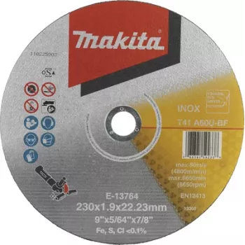 Makita E-13764 Disco de corte 230 mm, orificio 22,23 mm, 1,9 mm de grosor, para metal y acero inoxidable
