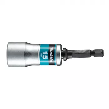 Makita E-03501 Llave de vaso de torsión 15 mm, vástago hexagonal 1/4 pulgadas, 6 caras