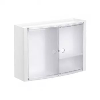 Armario de baño horizontal TATAY Blanco/Glaseado