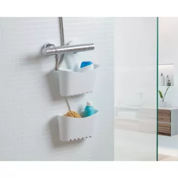 Estante de baño multifuncional colgante TATAY 25x9x28 cm Blanco