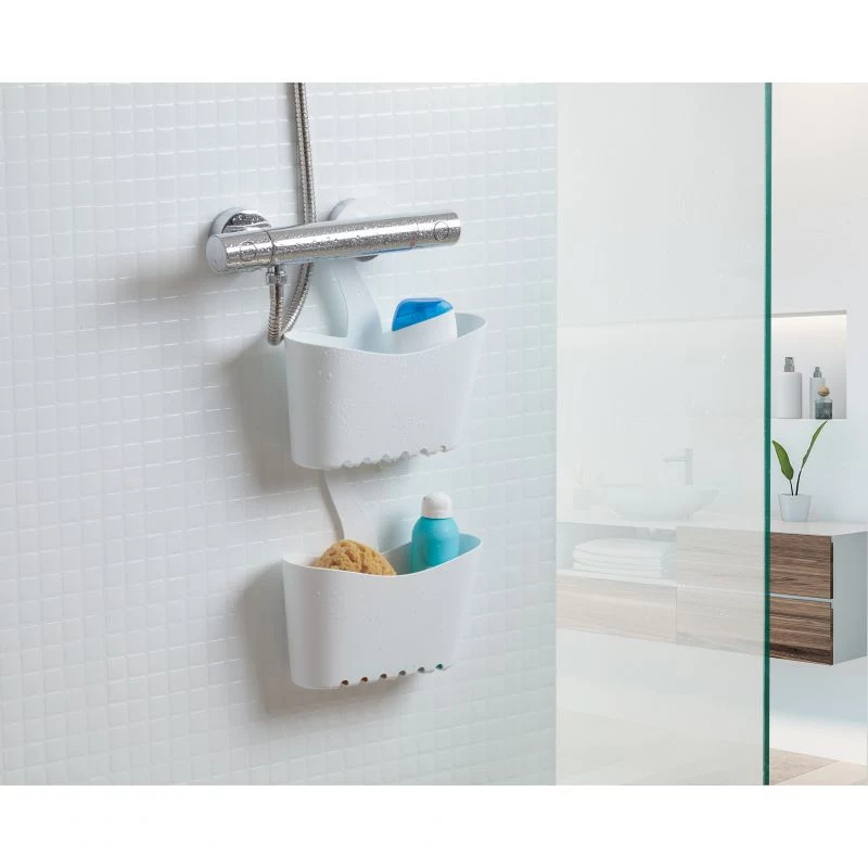 Estante de baño multifuncional colgante TATAY 25x9x28 cm Blanco