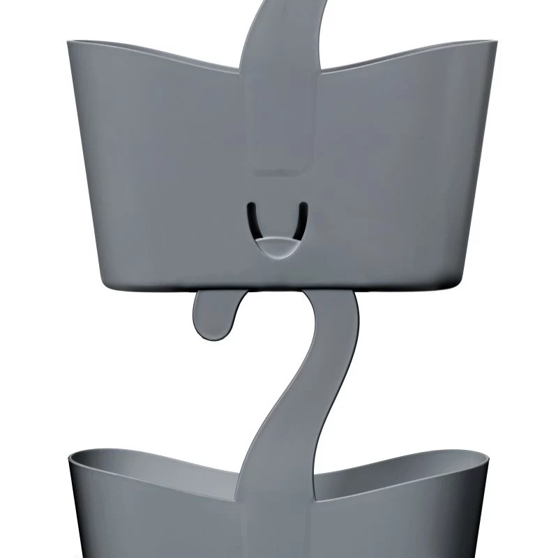 Estante de baño multifuncional colgante TATAY 25x9x28 cm Gris