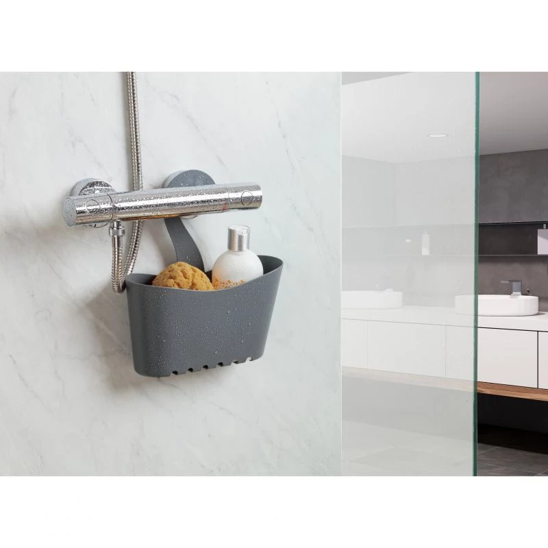 Estante de baño multifuncional colgante TATAY 25x9x28 cm Gris