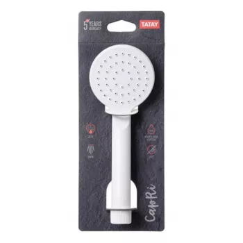 TATAY Capri cabezal de ducha Ø7,5 cm, 1 tipo de chorro, blanco mate