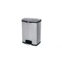 Cubo de basura con pedal Rubbermaid Slim Jim 90L de acero inoxidable, plata/negro, pedal frontal 1901999