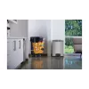 Cubo de basura con pedal Rubbermaid Slim Jim 90L de acero inoxidable, plata/negro, pedal frontal 1901999