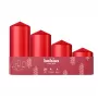 Vela BOLSIUS cilíndrica 4 uds. Ø120, 100, 80, 60x48mm roja