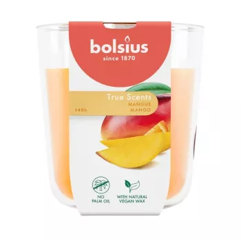 Vela aromática BOLSIUS True Scents mango en vaso, Ø97x85 mm