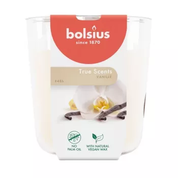 Vela aromática BOLSIUS True Scents en vaso vainilla Ø97x85mm