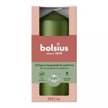 Vela cilíndrica Bolsius Ø120x58 mm, Metallic Green