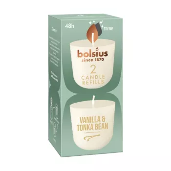 Velas de recambio BOLSIUS Clean Light 2 uds. vainilla y haba tonka