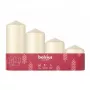 Bolsius Juego de velas cilíndricas, 4 uds., 120/100/80/60 x 48 mm, crema