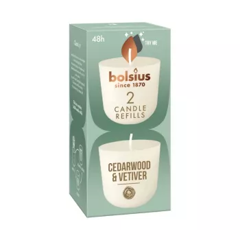 BOLSIUS Clean Light velas de recambio 2 uds. cedro y vetiver
