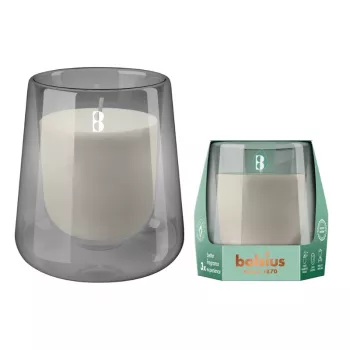 BOLSIUS Clean Light vela perfumada en vaso, cedro y vetiver, Ø95x85 mm