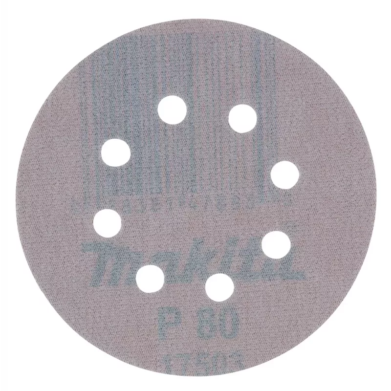 Makita D-65838 disco de lijado 125mm grano P80 pack de 10 velcro 8 agujeros