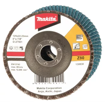 Makita D-27501 Disco de láminas 125 mm circonia grano 80 cónico