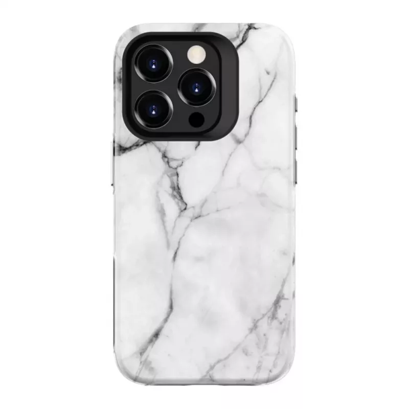 Evelatus Funda Armor para Apple iPhone 15 Pro - híbrida TPU+PC, impresión personalizada mármol blanco
