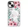 Evelatus Funda transparente con MagSafe para iPhone 15 Plus con estampado floral