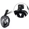 LEAN TOYS Máscara de buceo de snorkel de cara completa con sistema antivaho negro L/XL