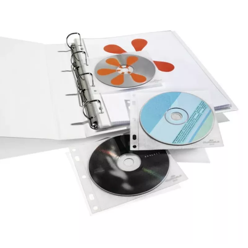 DURABLE fundas para CD/DVD Cover FILE perforables transparentes, 1 ud., 10 uds.