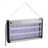 Bartscher IV-65 matainsectos eléctrico, 2 tubos UV-A de 15 W, cobertura 150 m², rejilla de 2500 V, montaje en pared/de pie, aluminio/plástico