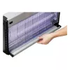 Bartscher IV-65 matainsectos eléctrico, 2 tubos UV-A de 15 W, cobertura 150 m², rejilla de 2500 V, montaje en pared/de pie, aluminio/plástico
